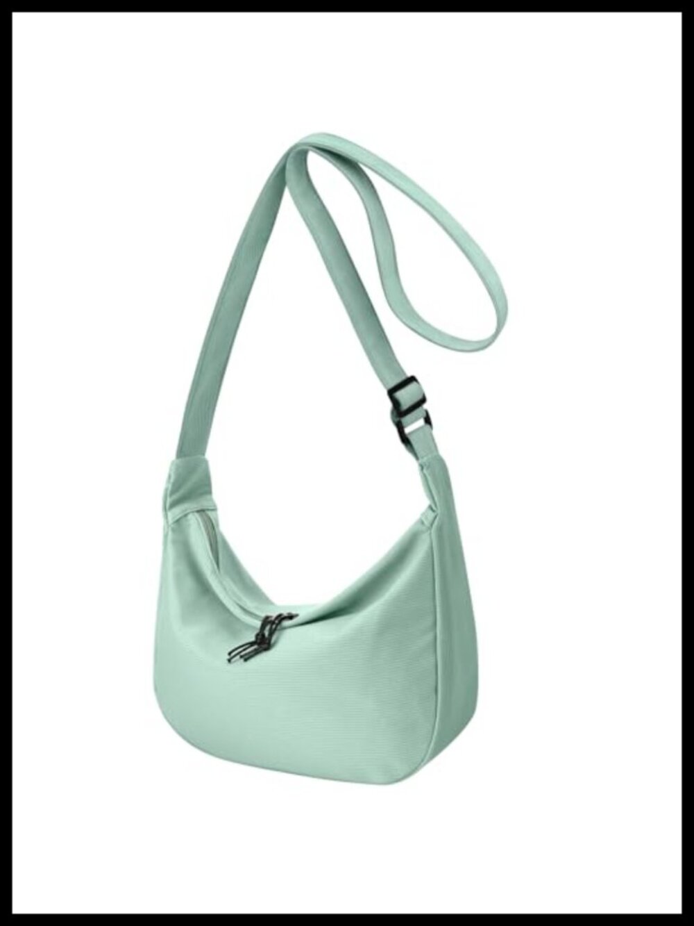 Crossbody Bag for Women Small Crescent Nylon Hobo Shoulder Bag Adjustable Strap